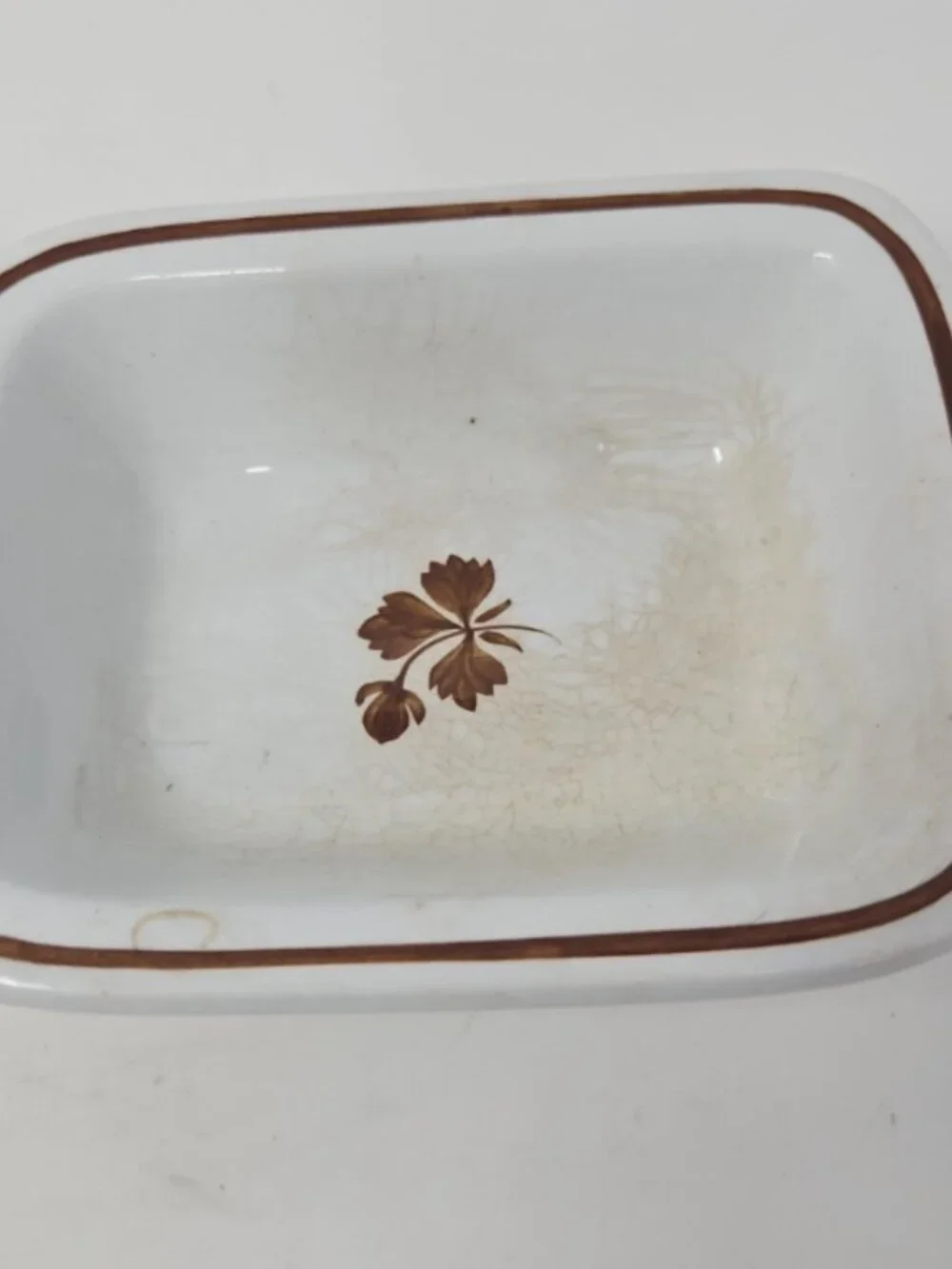 Antique 1800s Tea Leaf Ironstone Soap Dish Anthony Shaw England Copper Luster